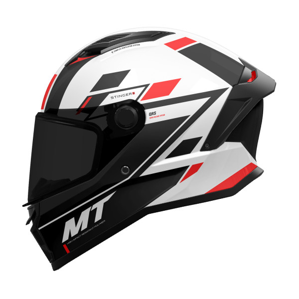 MT Helmets STINGER 2 ZIVZE A5 GLOSS BLACK WHITE RED MED
